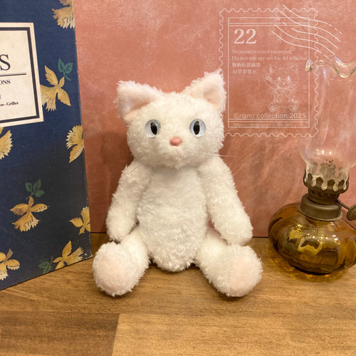 子猫のきなりちゃん♡テディベア ぬいぐるみ ねこ ドール アートドール 作家 作家様 アートドール ねこ 子猫 猫グッズ リアル ペット