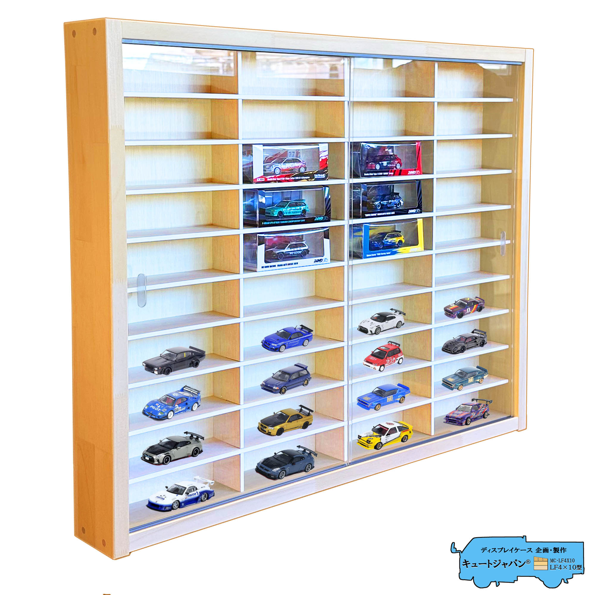 INNO イノモデル 1/64 ミニカーケース ４０マス コレクション 収納 アクリル障子付 日本製