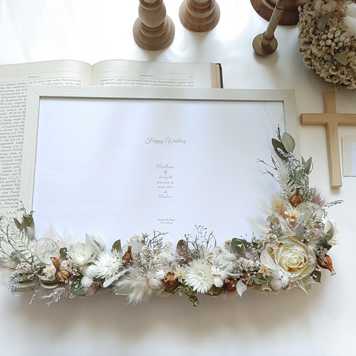 A4サイズ】ドライフラワーのフォトフレーム ウェルカムボード