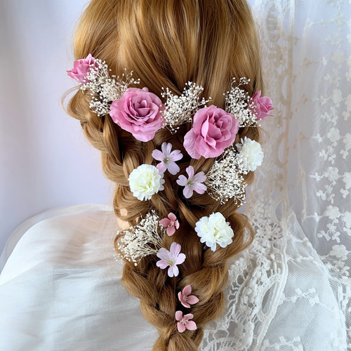 ヘッドドレス ブライダル ウエディング 結婚式 かすみ草 ヘッドドレス ブライダル ウエディング 結婚式 かすみ草