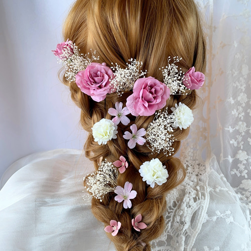 ヘッドドレス ブライダル ウエディング 結婚式 かすみ草 ヘッドドレス ブライダル ウエディング 結婚式 かすみ草