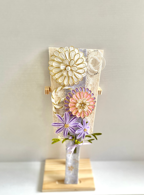 羽子板　　つまみ細工 つまみ細工 秋桜 羽子板 アートフラワー tumamikko 通販 18480108
