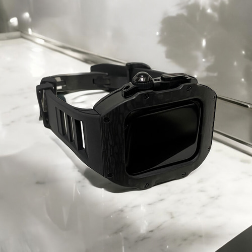 49mm/カーボン⭐︎アップルウォッチカバーベルトバンドAppleWatchラバー 23/カーボン⭐︎アップルウォッチカバーベルトバンドAppleWatch