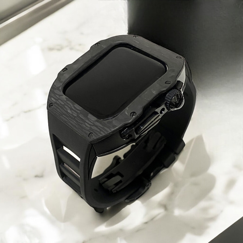 49mm/カーボン⭐︎アップルウォッチカバーベルトバンドAppleWatchラバー 23/カーボン⭐︎アップルウォッチカバーベルトバンドAppleWatch