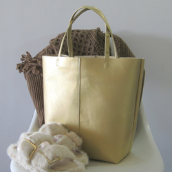 OTONA eco-bag VMサイズ プラチナゴールド　本革製  トートバッグ 2枚目の画像