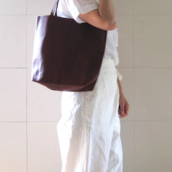OTONA eco-bag VMサイズ プラチナゴールド　本革製  トートバッグ 12枚目の画像