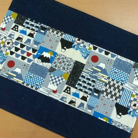 和 富士山柄♪紺 ランチョンマット 1枚 ランチョンマット M.M.M 通販