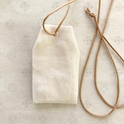 お守り袋 Lサイズ ハーフリネン デコレクションズ 首かけタイプ