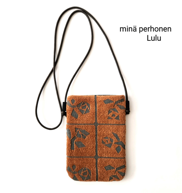 手数料安い ミナペルホネン スマホショルダー Lulu ブラウン ポシェット ショルダーバッグ