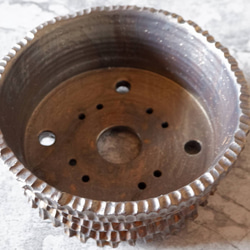 7.5号燻し金彩盆栽鉢669　塊根植物　多肉植物　盆栽　植木鉢　作家鉢　鉢皿　沖縄 4枚目の画像