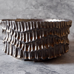 7.5号燻し金彩盆栽鉢669　塊根植物　多肉植物　盆栽　植木鉢　作家鉢　鉢皿　沖縄 3枚目の画像