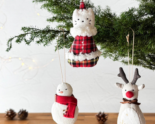 どの子にする？】おとぼけ仲間のクリスマスオーナメント モビール