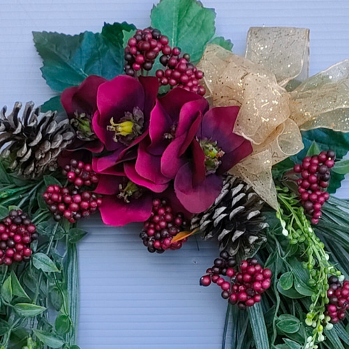 アシンメトリー馬蹄形クリスマスリース アシンメトリー馬蹄形