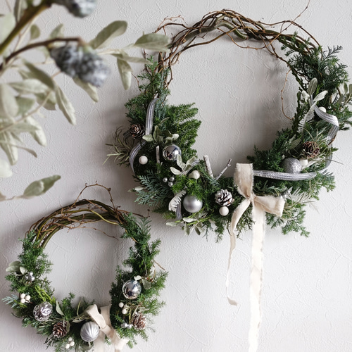 ドライフラワー リース シャビーシック ホワイト インテリア 雑貨 白♪】ドライフラワーのホワイトリース フラワーリース