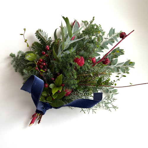 クリスマス　スワッグ　ネイビーリボン クリスマス スワッグ ネイビーリボン クリスマススワッグネイビーリボン