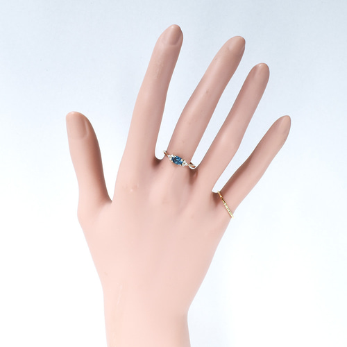 ロンドンブルートパーズダイヤK10 リング