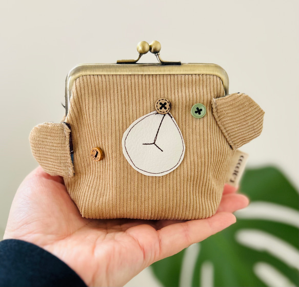 copi✖️あちゃちゅむ 陶器製 人形顔デザインの緑色がま口バッグ copi✖️あちゃちゅむ 陶器製 人形顔デザインの緑色がま口バッグ