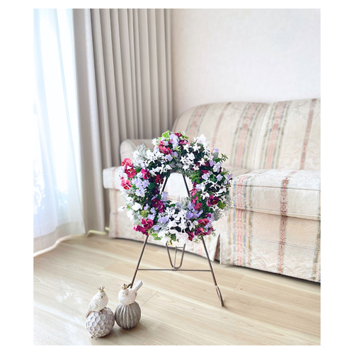 ビオラとガーデンシクラメンの寄せ植えリース ☆*:.｡. 幸せのwreath