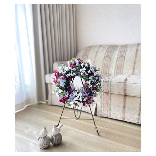 ビオラとガーデンシクラメンの寄せ植えリース ☆*:.｡. 幸せのwreath