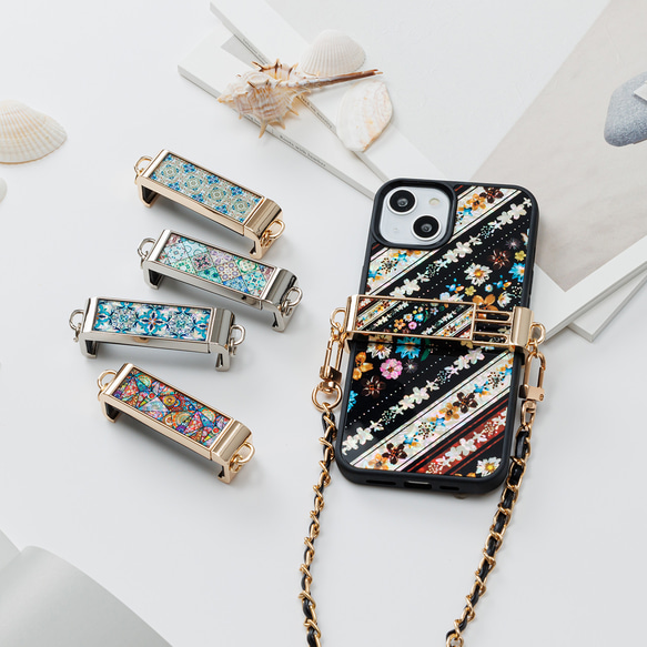 天然貝殼藝術與珍珠母貝★背夾、智慧型手機夾、肩夾|只需夾住您的智慧型手機 [12 種類型可供選擇] 第2張的照片