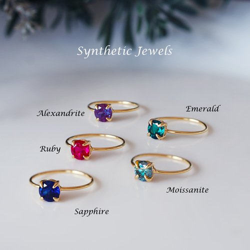 大粒！シンセティックルビーの一粒リング ～Synsetic Ruby 指輪