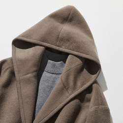 暖かくセンスを高める　フード付きアウター　ウールコート　241018-1 2枚目の画像