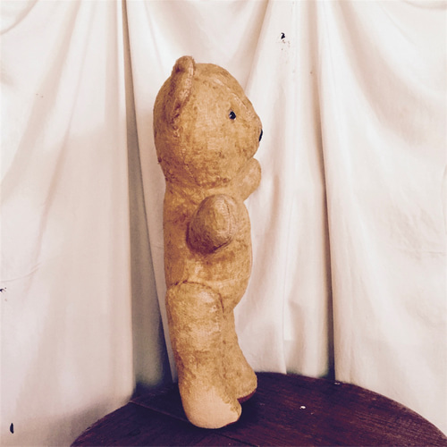France antique 30cm 蜂蜜色のテディベア グラスアイ 木毛