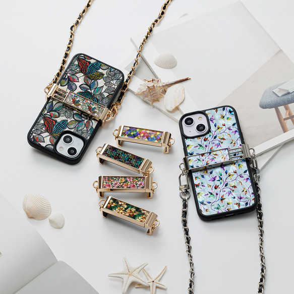 天然貝殼藝術與珍珠母貝★背夾、智慧型手機夾、肩夾|只需夾住您的智慧型手機 [15 種類型可供選擇] 第2張的照片