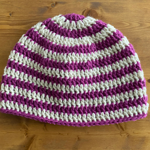 アクリル素材】*ボーダーデザインのニットキャップ* ビーニー ニット帽