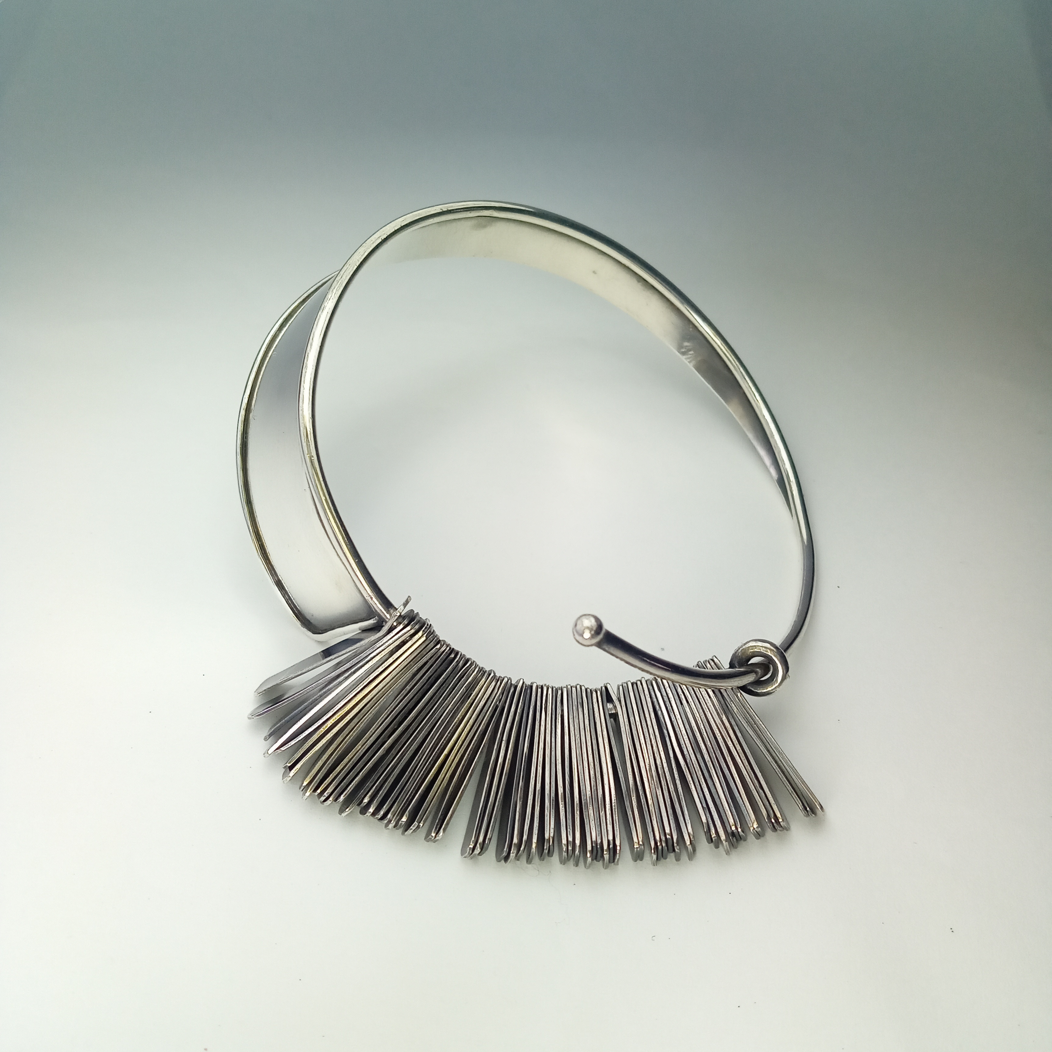 Handmade Silver Accessories シルバーブレスレット「バングルf」一点もの