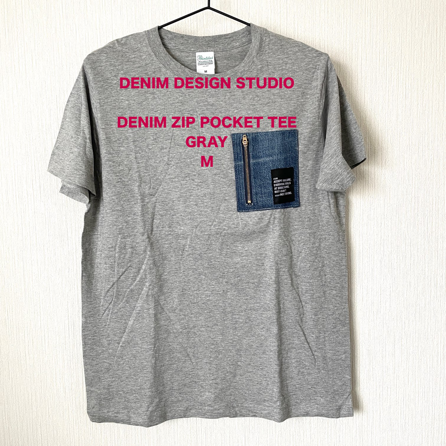 デニムジップポケットTシャツ】 半袖 クルーネック 夏服 リメイク 