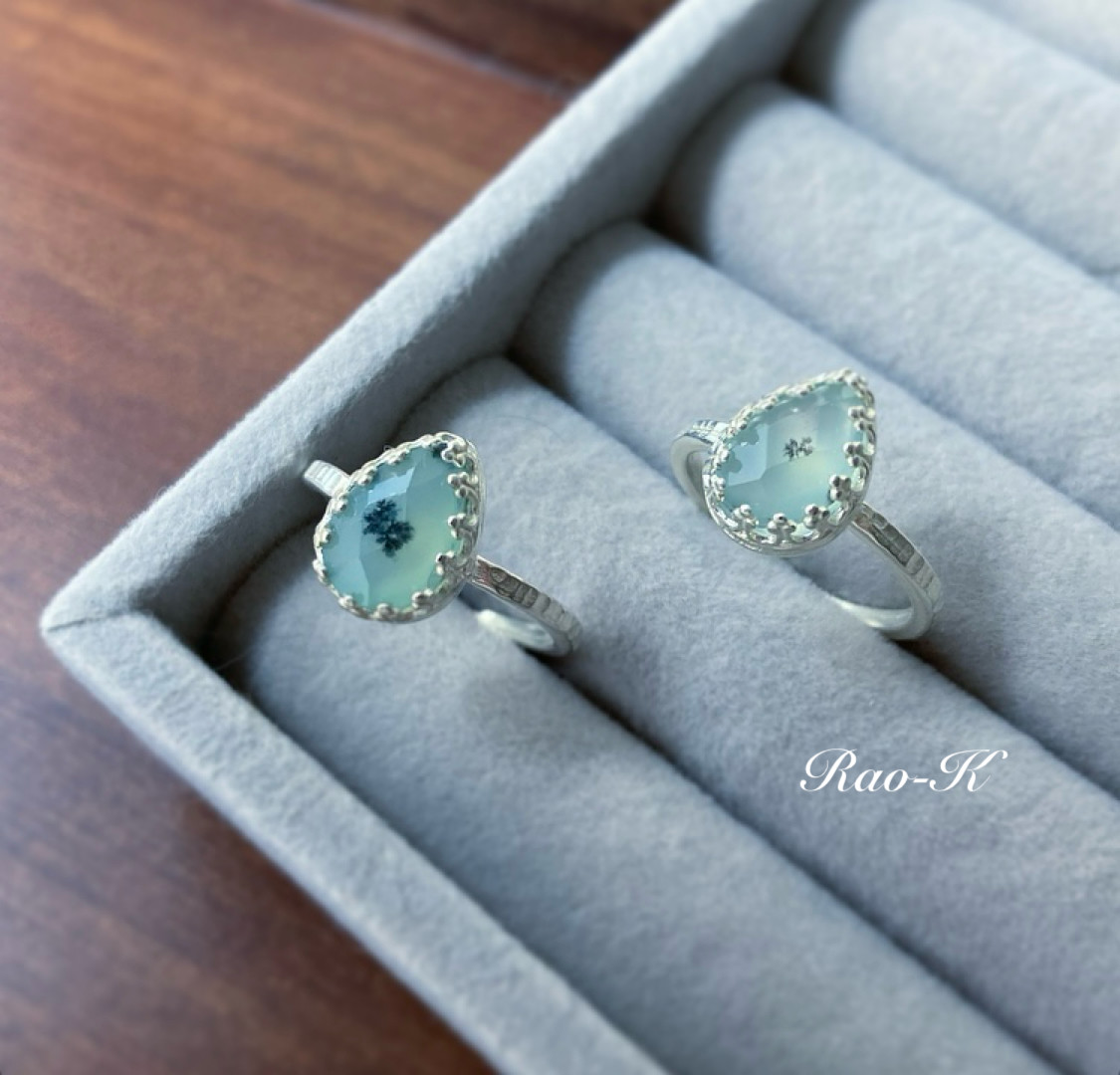 ✨always be yourself!アンティーク調リング〜デンドリティックブルーオパール！