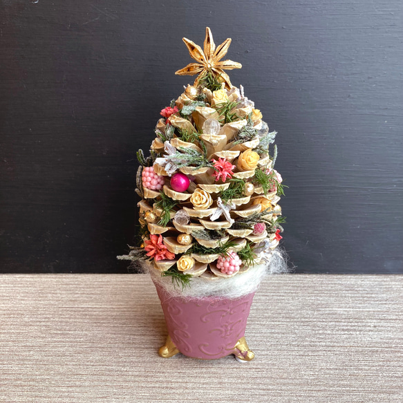 一点物【クリスマス】木の実とヒムロスギのクリスマスツリー