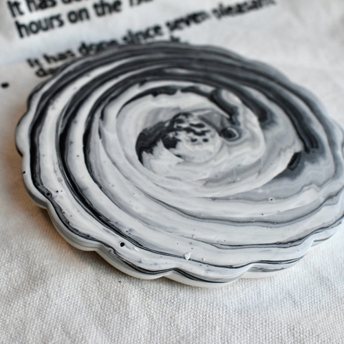 高品質】ジェスモナイト トレイ マーブル ホワイト その他インテリア