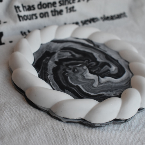 高品質】ジェスモナイト トレイ マーブル ホワイト その他インテリア