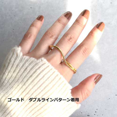 人気！【限定販売】2WAY ダブルライン 二本指リング silver925