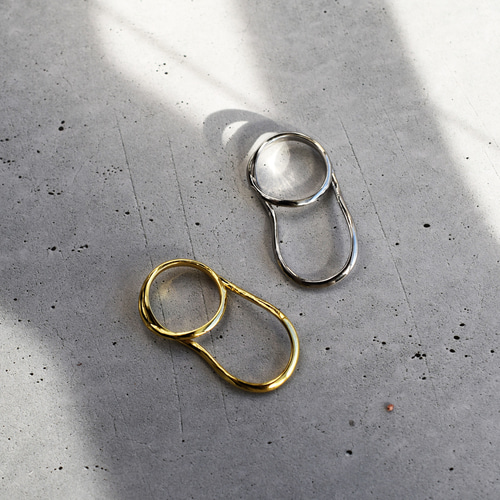 人気！【限定販売】2WAY ダブルライン 二本指リング silver925