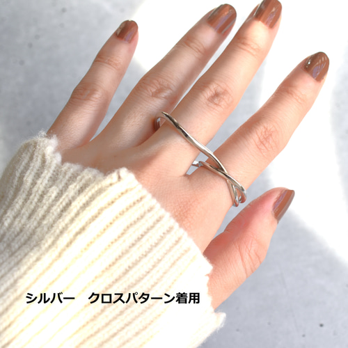 人気！【限定販売】2WAY ダブルライン 二本指リング silver925