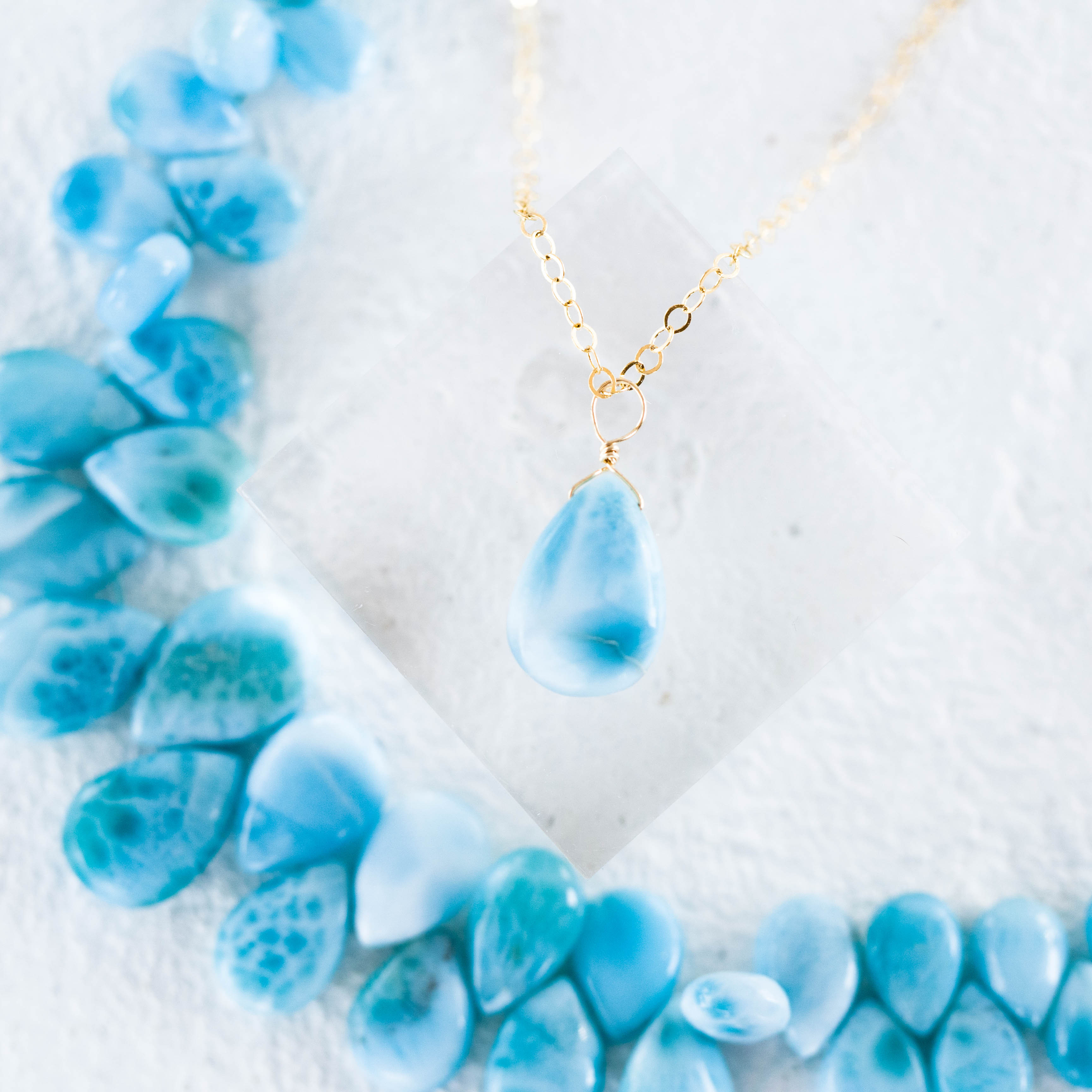 Creema特集掲載♡早割新春福袋2026☆希少高品質ドミニク共和国ラリマースムースペア★ペンダントとピアスのセット