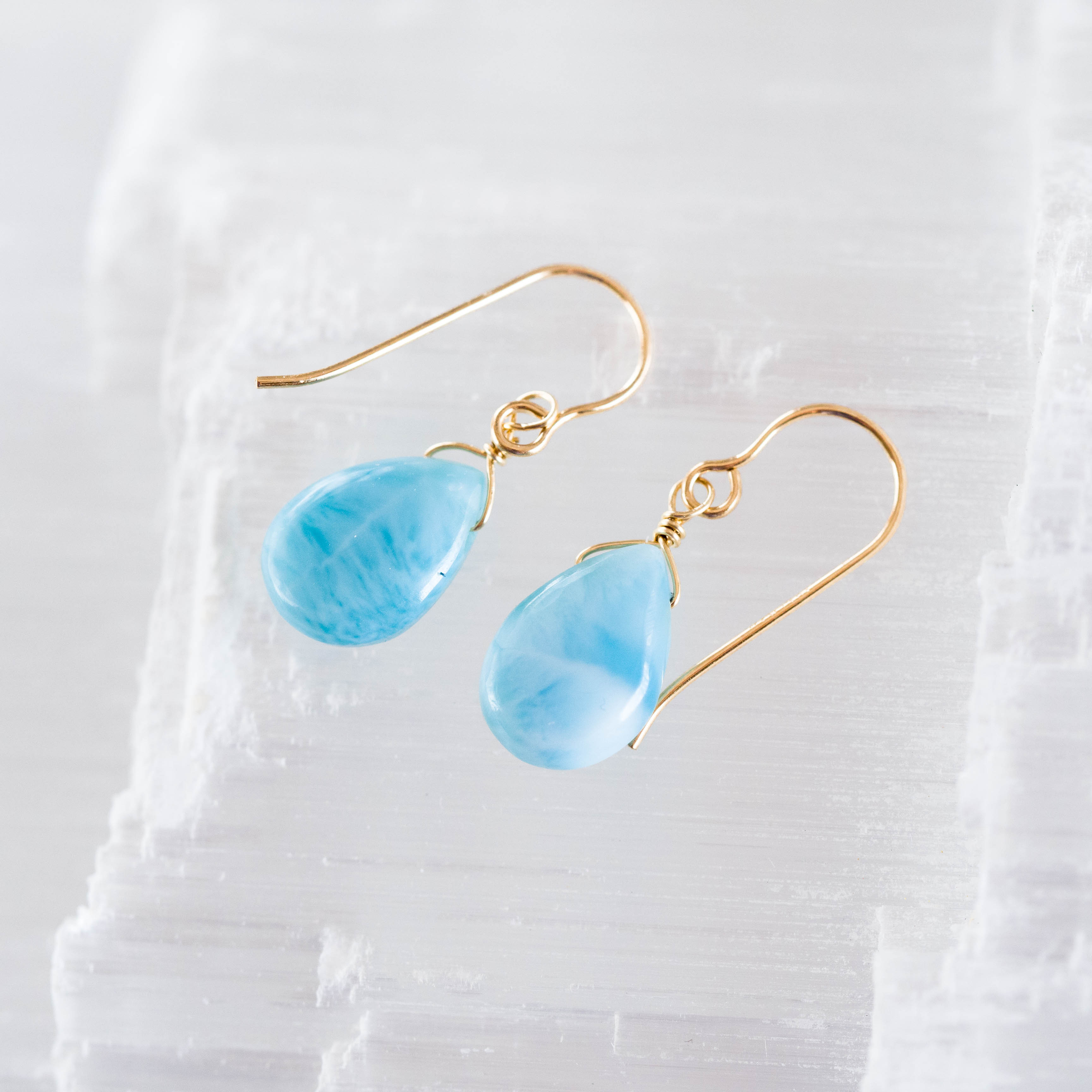 Creema特集掲載♡早割新春福袋2026☆希少高品質ドミニク共和国ラリマースムースペア★ペンダントとピアスのセット