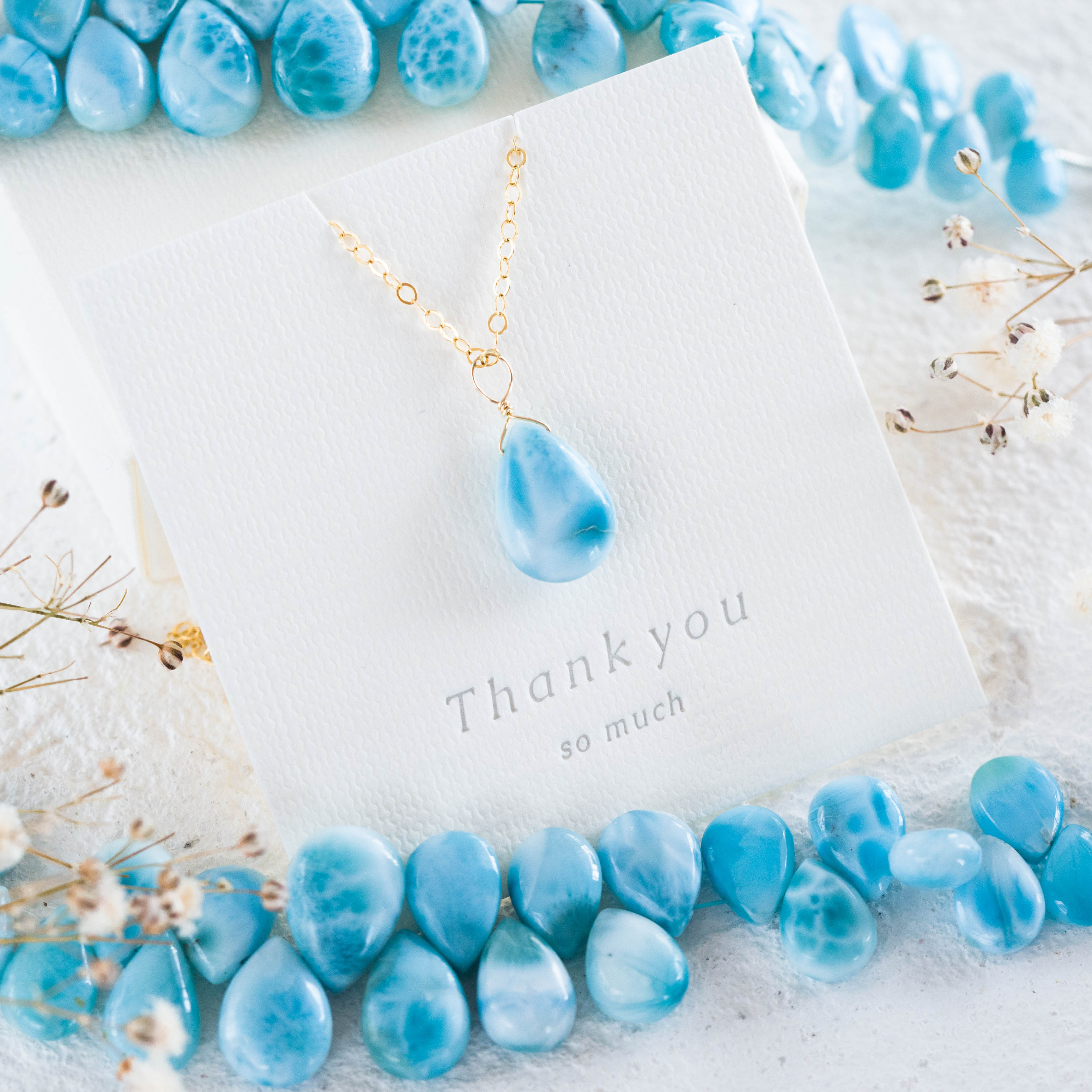 Creema特集掲載♡早割新春福袋2026☆希少高品質ドミニク共和国ラリマースムースペア★ペンダントとピアスのセット