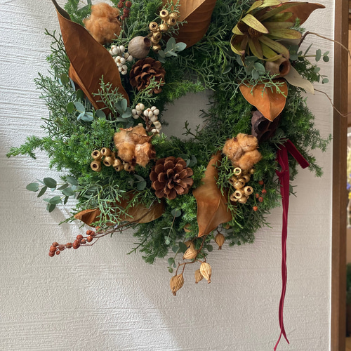 ⭐️クリスマスSALE⭐️特大サイズ☆針葉樹クリスマスリース 40センチ