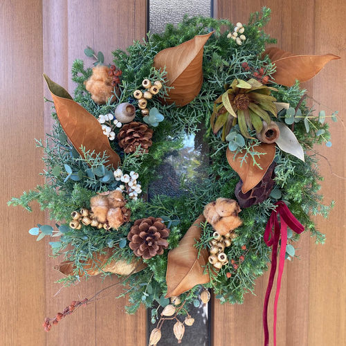 ⭐️クリスマスSALE⭐️特大サイズ☆針葉樹クリスマスリース 40センチ