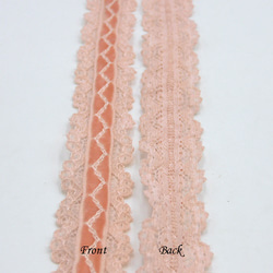 ベルベット＆レースリボン（Pink / ピンク）20mm×50cm 5枚目の画像