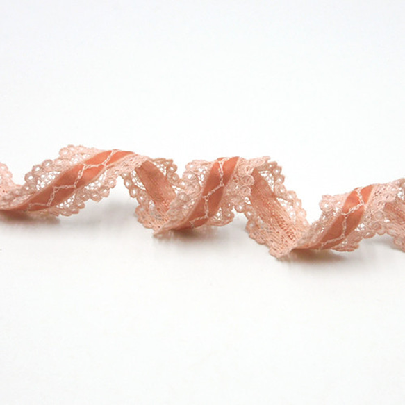 ベルベット＆レースリボン（Pink / ピンク）20mm×50cm 2枚目の画像