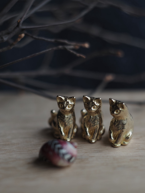 真鍮オーナメント 猫（ネコ） 小さい置物 その他置物 kototoki
