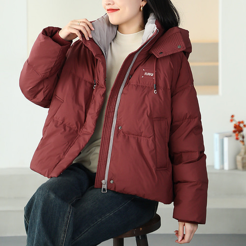 【ダウンジャケット】レトロ コットン ジャケット 冬服 アウター CODDERR】ボリュームハイネック撥水ナイロン中綿ジャケット MONO