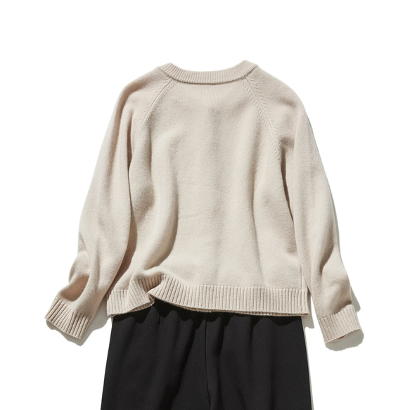 ★現貨★ 簡約設計，經久耐穿。羊毛開襟衫，100%羊毛，米色，241029-1 第6張的照片