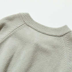 簡約耐穿的羊毛開襟衫，100% 羊毛，鼠尾草綠（241029-2）。 第8張的照片