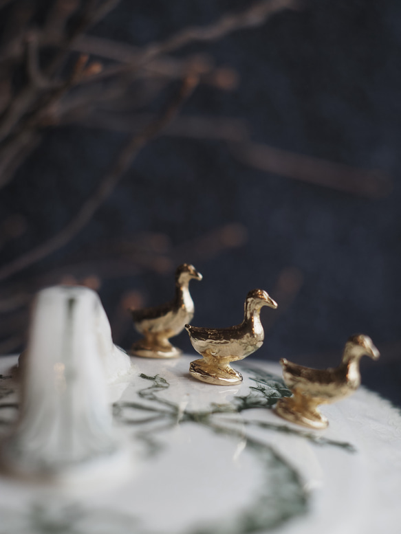 真鍮オーナメント　アヒル　小さい置物 2枚目の画像